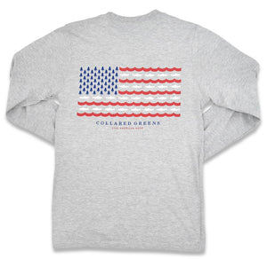 Trout Flag: Long Sleeve T-Shirt - Gray