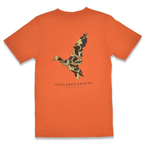 Camo Mallard: Short Sleeve T-Shirt - Orange