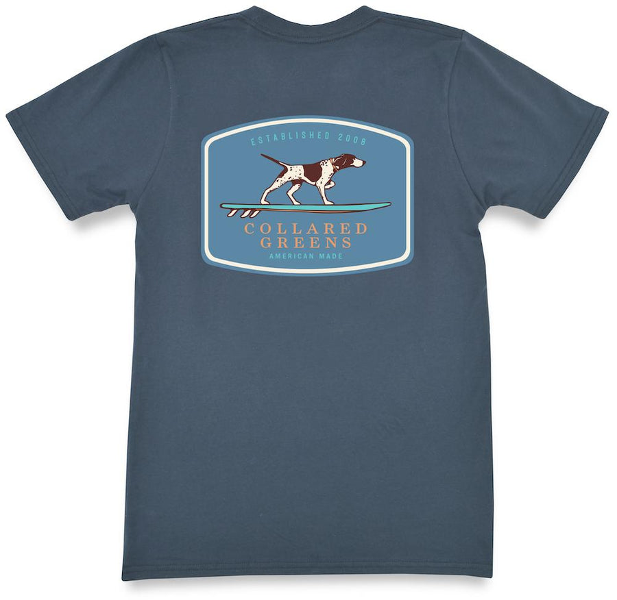 Pointer Surfer: Short Sleeve T-Shirt - Steel Blue