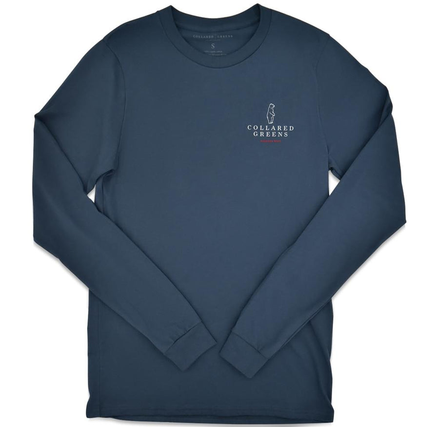 Circle Logo: Long Sleeve T-Shirt - Steel Blue