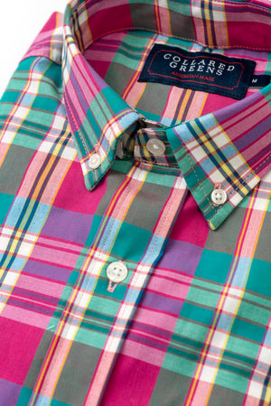 Dover: Brookline Button Down - Pink/Mint (S)