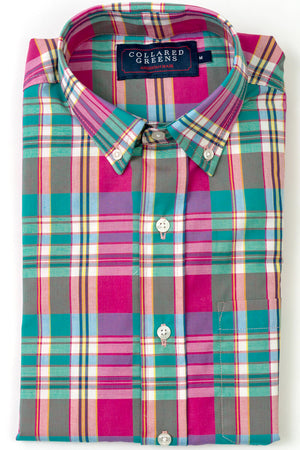 Dover: Brookline Button Down - Pink/Mint (S)