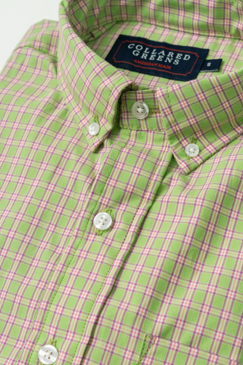 Cary: Brookline Button Down - Green/Violet (M)