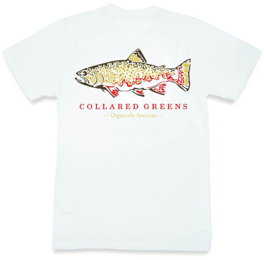 Brook Trout: Short Sleeve T-Shirt - White