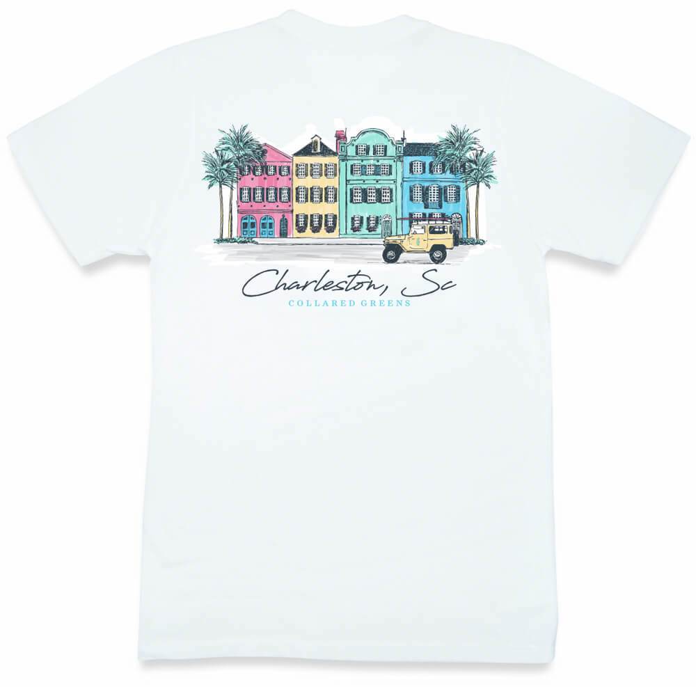 Rainbow Row: Short Sleeve T-Shirt - White – Collared Greens