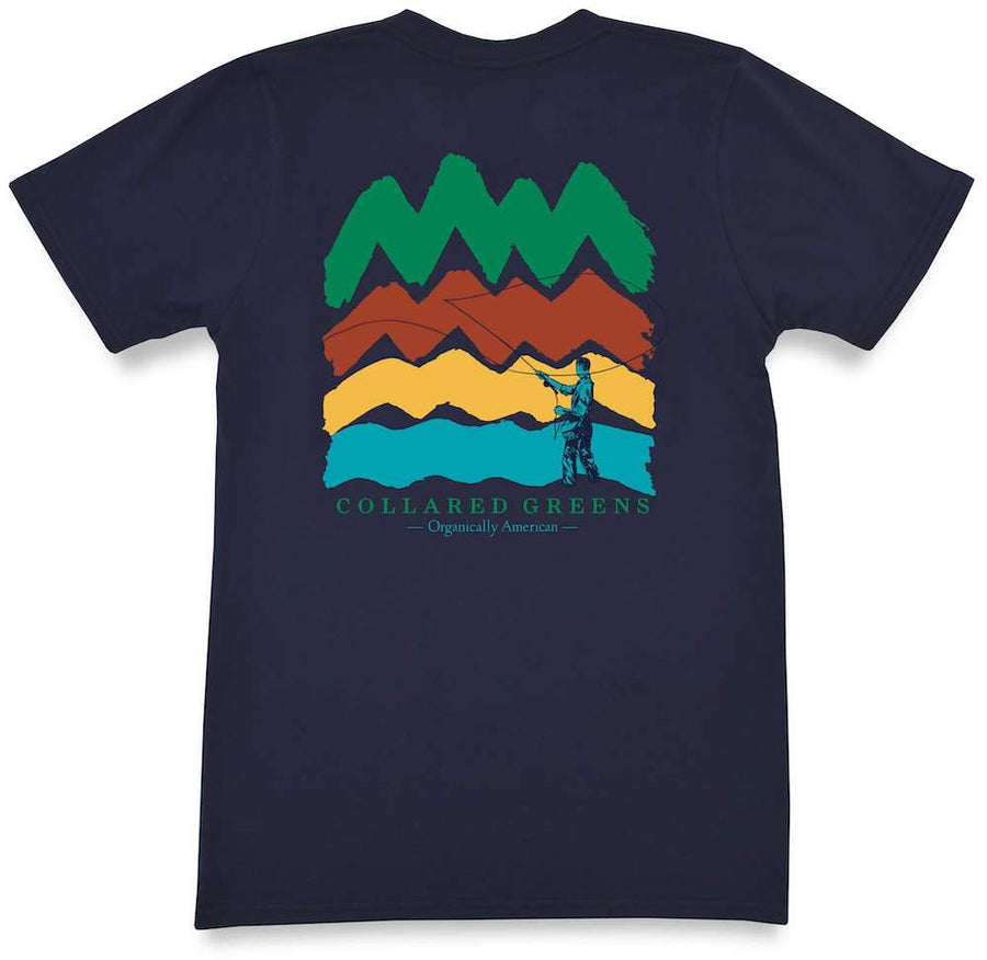 Alpine Angler: Short Sleeve T-Shirt - Navy