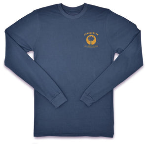 Vintage Sunset: Long Sleeve T-Shirt - Steel Blue