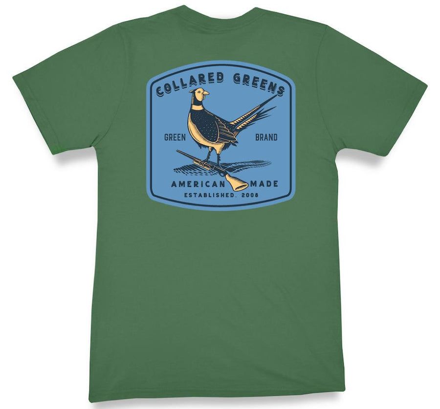 Pheasant Season: Short Sleeve T-Shirt - Forest Green (S & L)