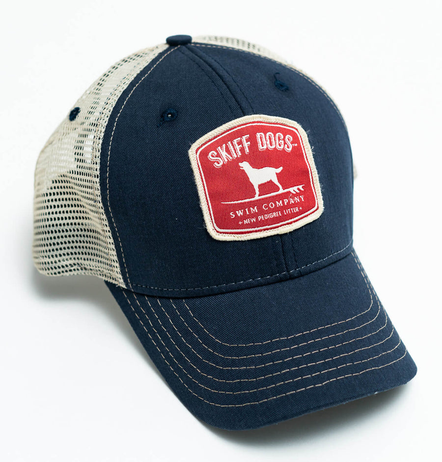 Hang Ten Hound: Badged Trucker Cap - Navy