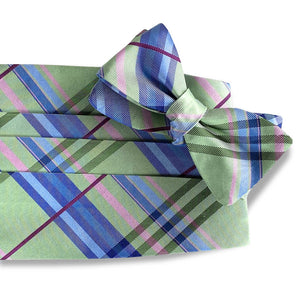 Neapolitan Plaid: Cummerbund Set - Mint