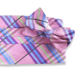 Neapolitan Plaid: Cummerbund Set - Pink