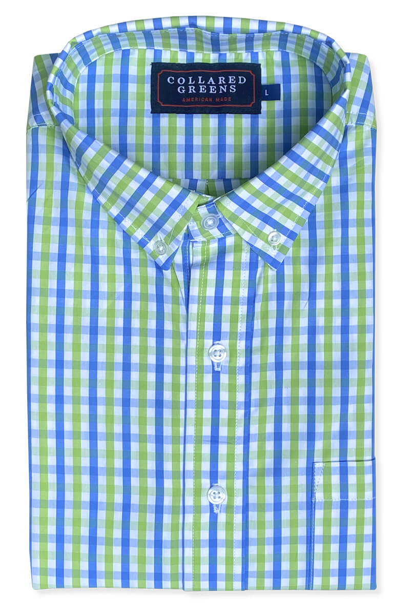 Winton: Brookline Button Down Shirt - Green/Blue