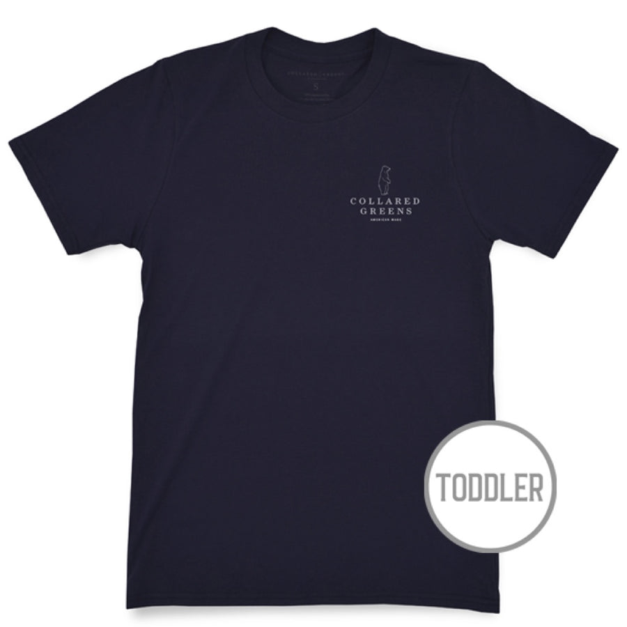 Charleston Blue Crab: Toddler Short Sleeve T-Shirt - Navy