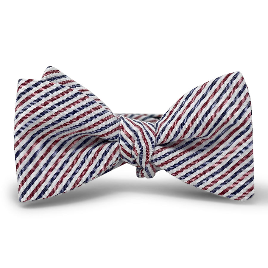 Seersucker: Carolina Cotton Bow - Red, White, and Blue