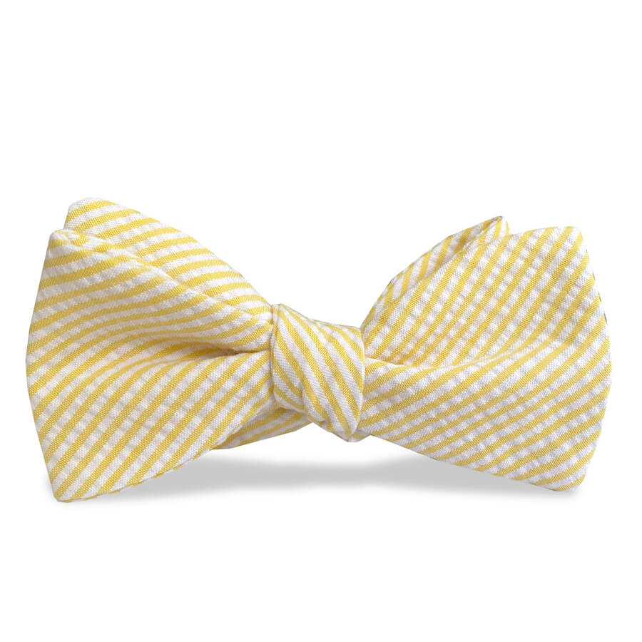Seersucker: Carolina Cotton Bow - Gold