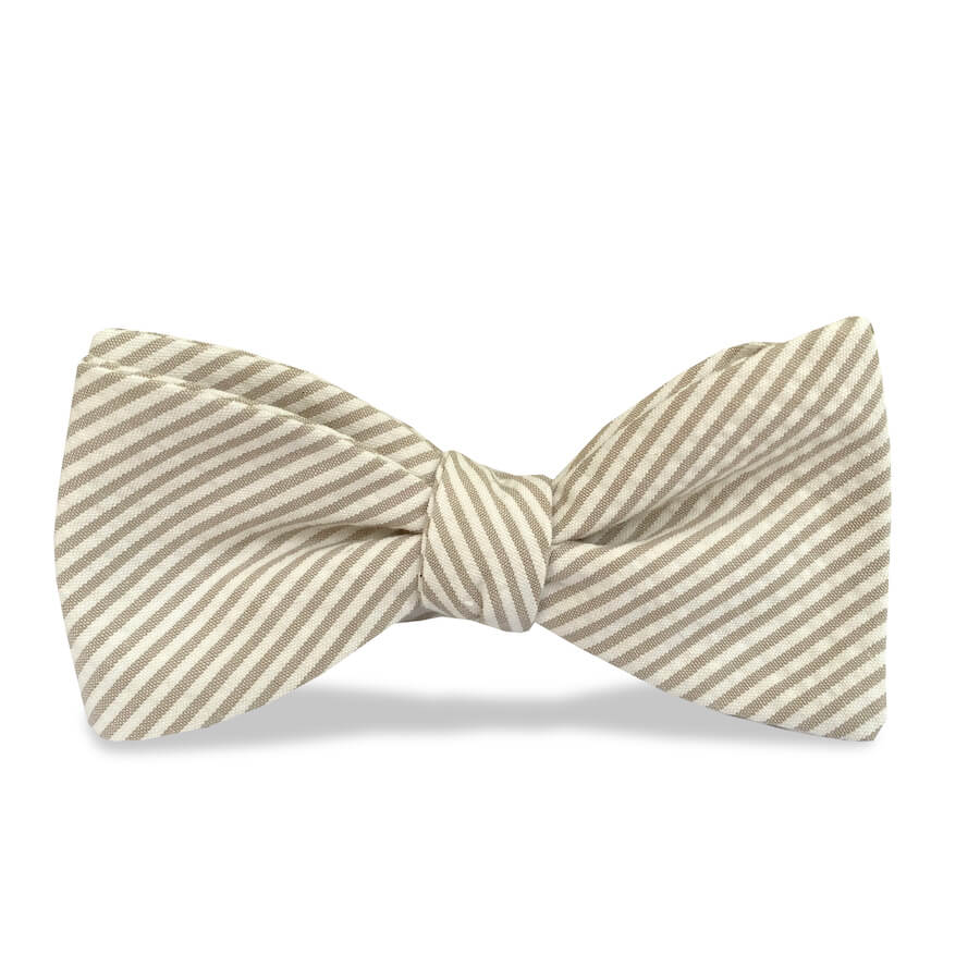 Seersucker: Carolina Cotton Bow - Tan