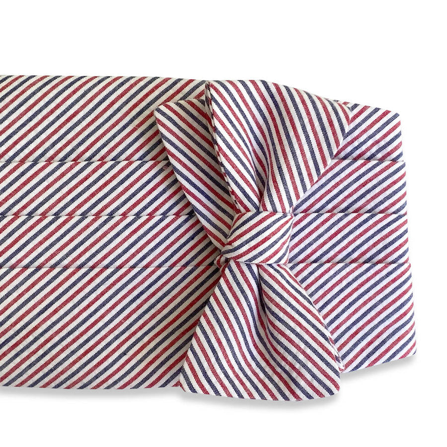 Seersucker: Carolina Cotton Cummerbund Set - Red, White, and Blue