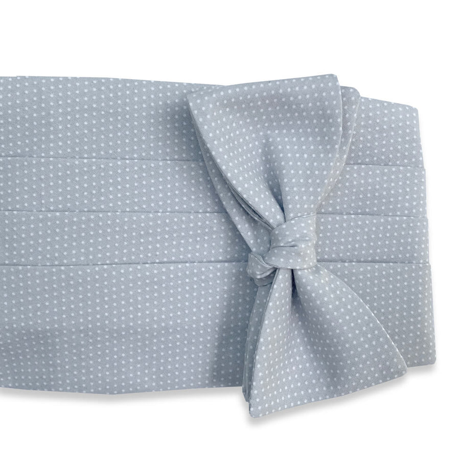 Pinpoint: Carolina Cotton Cummerbund Set - Gray/White