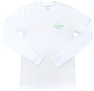 Green Dog: Long Sleeve T-Shirt - White