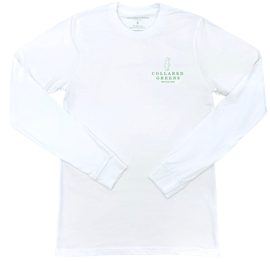 Green Dog: Long Sleeve T-Shirt - White