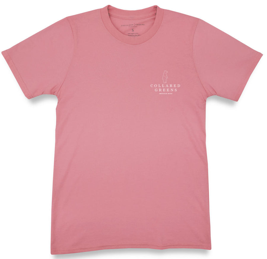 Beach Bound Bulldog: Short Sleeve T-Shirt - Pink