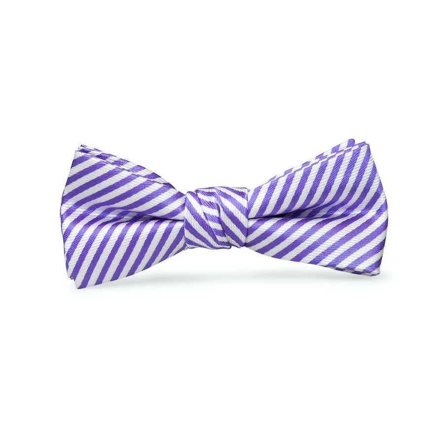 Signature Stripe: Boys Bow Tie - Purple