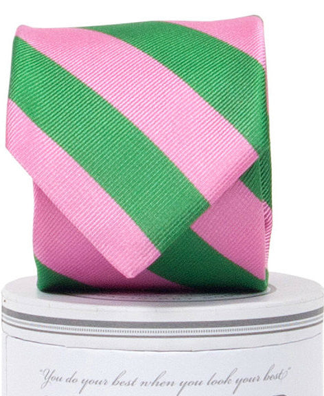 Boys Torrey Tie Green/Pink Boys Ties - Collared Greens American Made