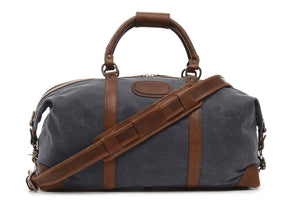 Twain: Duffel - Waxed Canvas - Cobalt