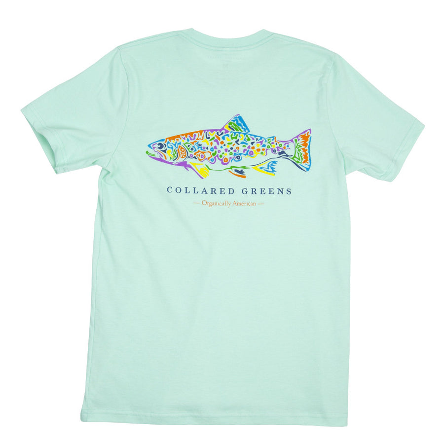 Rainbow Trout Short Sleeve T-Shirt Short Sleeve T-Shirts - Collared Greens American Made