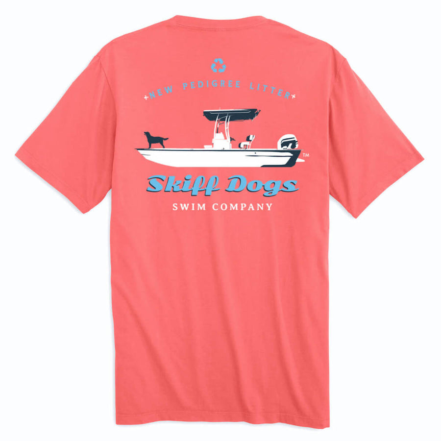 Skiff Dogs: Short Sleeve T-Shirt - Coral