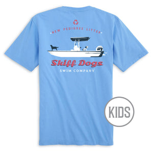 Skiff Dogs: Kid's Short Sleeve T-Shirt - Light Blue