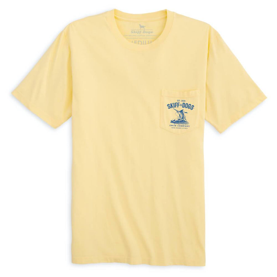 Marlin Mayhem: Pocket Short Sleeve T-Shirt - Yellow