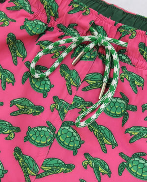 Turtle Tour: Kid's Swim Trunks - Coral