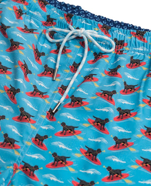 Doggy Paddle: Kid's Swim Trunks - Light Blue