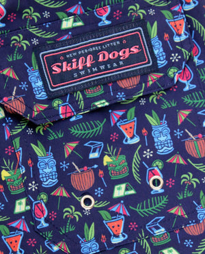 Tiki Happy Hour: Swim Trunks - Navy