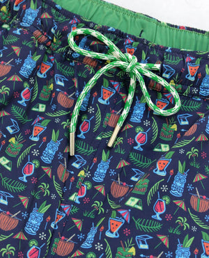 Tiki Happy Hour: Swim Trunks - Navy