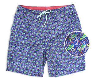 Staghorn Swim: Swim Trunks - Blue/Pink