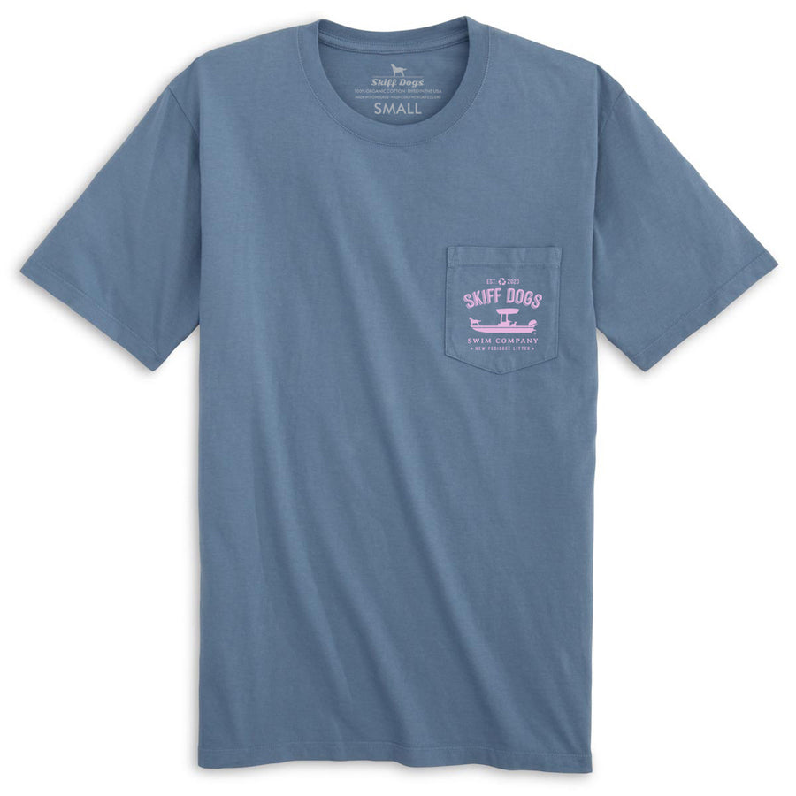 Hang Ten Hound: Pocket Short Sleeve T-Shirt - Slate/Pink