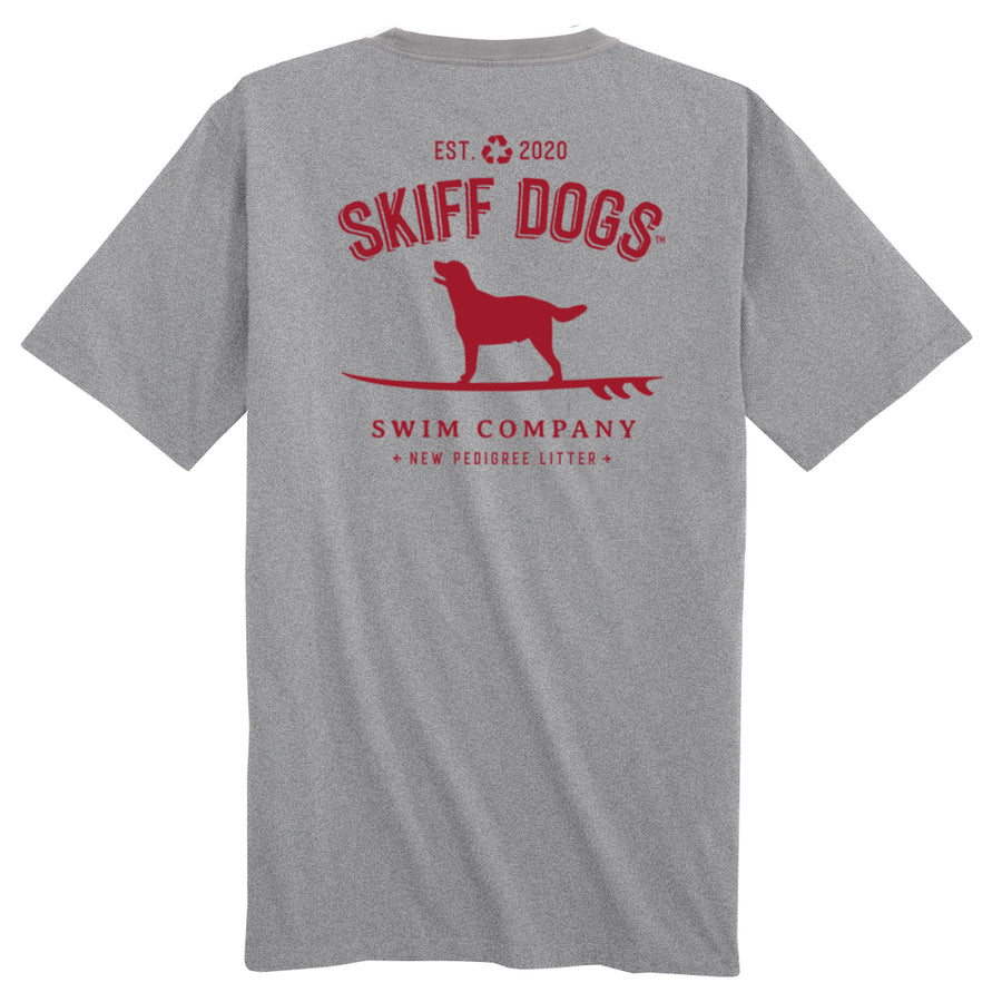 Hang Ten Hound Pocket Short Sleeve T Shirt Gray Red S