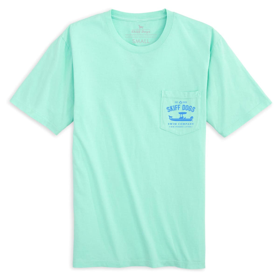 Skiff Dogs Hometown: Pocket Short Sleeve T-Shirt - Mint/Blue
