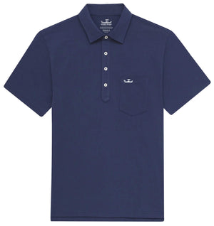 Upcycled Surf Polo: Skiff Dogs - Deep Blue