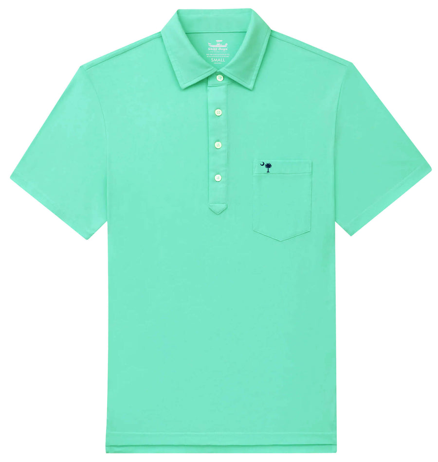 Palmetto Moon: Upcycled Surf Polo - Seaglass