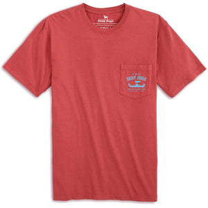 Open Bar Octopus: Pocket Short Sleeve T-Shirt - Brick