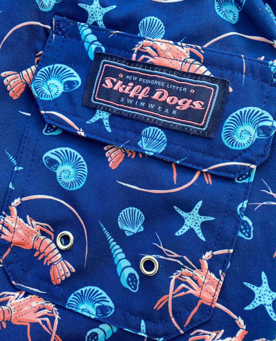 Spiny Lobster Season: Swim Trunks - Deep Blue