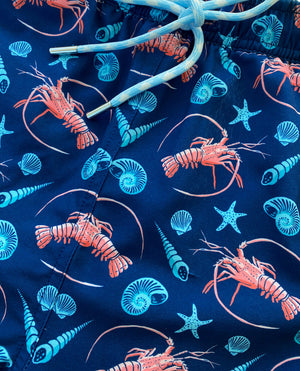 Spiny Lobster Season: Kid's Swim Trunks - Deep Blue