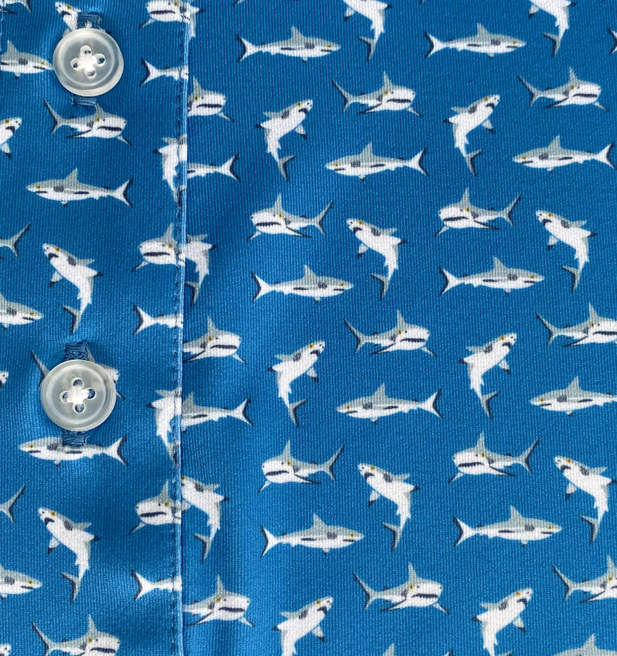 Shark Week: Upcycled Club Polo - Blue