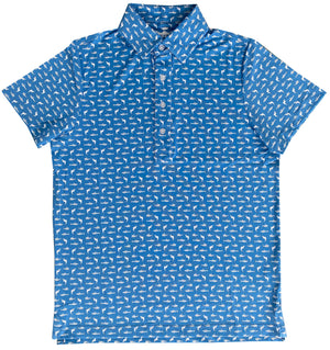 Shark Week: Upcycled Club Polo - Blue