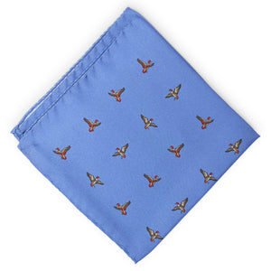 Red Heads: Silk Pocket Square - Blue/Red