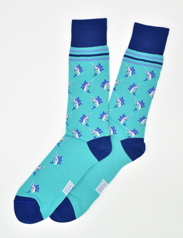 Marlin Madness: Socks - Turquoise