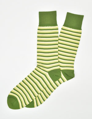Triple Stripe: Socks - Green/Green